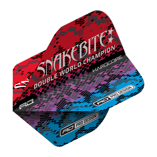 Red Dragon Hardcore Peter Wright Snakebite Multi Snakeskin Red Standard Flights