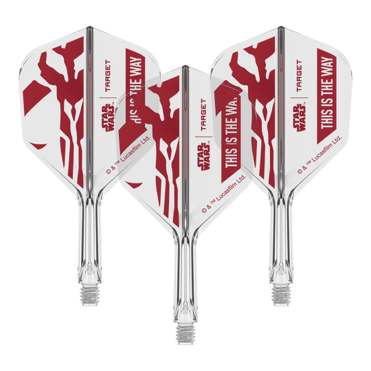 Target Star Wars K-Flex Set Mandalorian No6 Flights Dieses Motiv zeigt den Schriftzug 'This Is The Way' aus Star Wars auf einem Dart-Flügel. Der No6 Flight ist 19 mm groß und eignet sich für Darts.