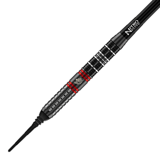 Red Dragon Jonny Clayton RD-ULTRA soft darts - 18g Abgebildet sind die Red Dragon Jonny Clayton RD-ULTRA Softdarts mit 18g. Die Darts besitzen rote und schwarze Akzente und ein charakteristisches Flight-Design.