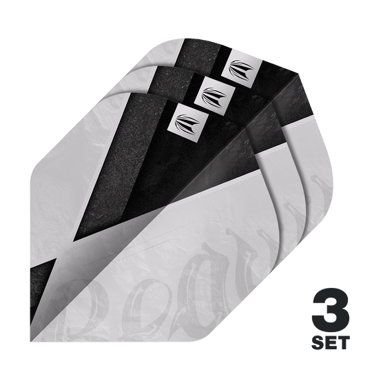 Hier sind die Target ProUltra Beau Greaves GEN2 No2 Standard Flights - 3 Sets zu sehen. Sie eignen sich ideal für präzises Dartspiel.