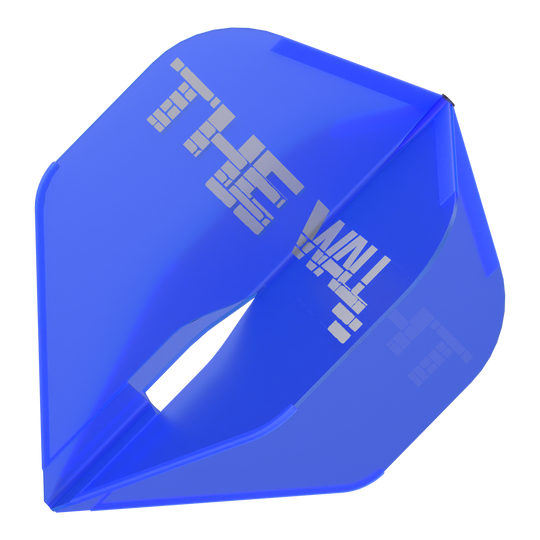 L-Style Martin Schindler Blue L1PRO Flights Dies ist ein blauer Dartflight des Modells "L-Style Martin Schindler Blau L1PRO". Auf dem Flight steht in weißen Blockbuchstaben "THE WALL".