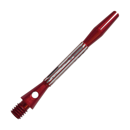 Bulls NL Flash 2 Aluminum Shafts - Red - 46 mm Bulls NL Flash 2 Aluminium Shafts in Rot, 46 mm lang. Das Bild zeigt einen roten Aluminiumschaft für Dartpfeile.