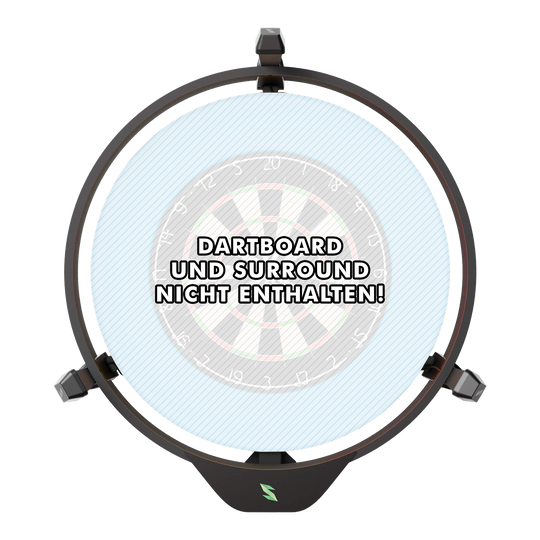 Scolia Home 2 FLEX - Electronic Autoscoring System with Lighting Ring 2026 Das Bild zeigt das Produkt "Scolia Home 2 FLEX - Electronic Score System mit Beleuchtungsring". In der Mitte steht der Hinweis: "Dartboard und Surround nicht enthalten!"