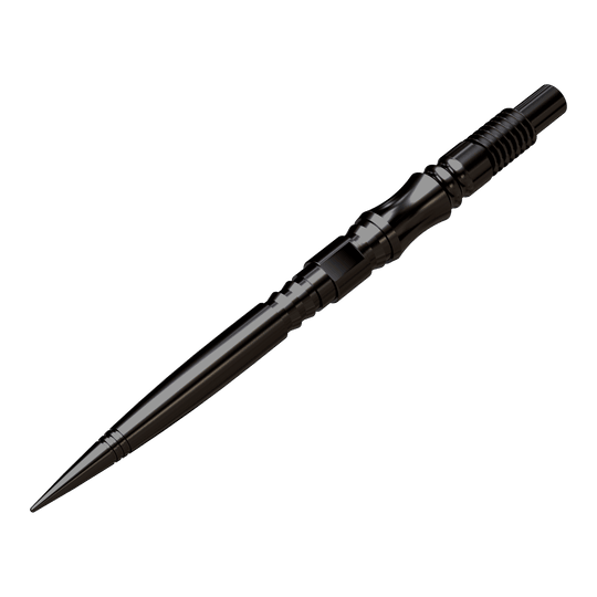 Die Harrows Quick Point Axis Elite Series Dartspitzen sind schwarz dargestellt. Sie wirken robust und hochwertig.