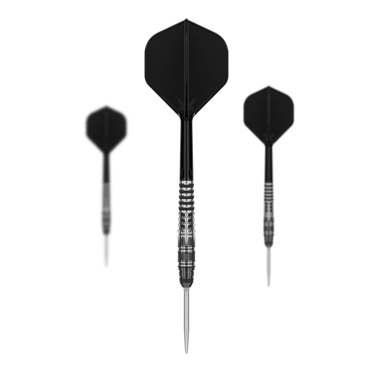 Target Japan Black Marque Blaze Swiss Point Steeldarts - 23g Abgebildet ist das Set der Target Japan Black Marque Blaze Swiss Point Steeldarts - 23g. Das Set besteht aus drei hochwertigen Steeldarts für den professionellen Gebrauch.