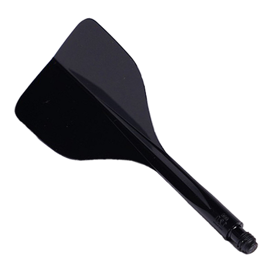 Condor Ax 120 Flight System Black - Small Das Bild zeigt das Produkt "Condor Axe 120 Flight-System Schwarz - Small". Es handelt sich um ein schwarzes Dart-Flight-System mit kleiner Größe.