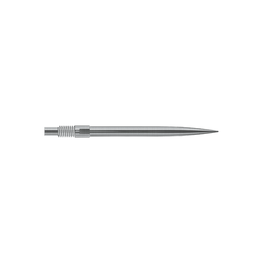 Harrows Quick Point Dart Tips - Silver Das Bild zeigt Harrows QuickPoint Dartspitzen in Silber mit einer Länge von 30mm. Es handelt sich um eine Produktabbildung der Dartspitzen.