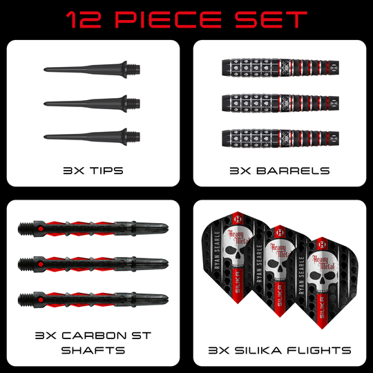 Harrow's Ryan Searle Series 3 soft darts Abgebildet sind die Harrows Ryan Searle Series 3 Softdarts. Die Darts zeichnen sich durch ihr spezielles Design aus.