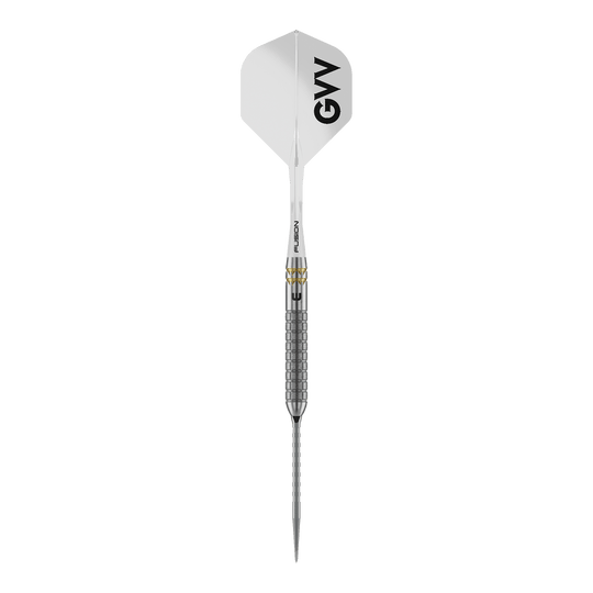 Winmau Gian Van Veen W-MAX Switch Point steel darts Winmau Gian Van Veen W-MAX Switch Point Steeldarts sind auf weißem Hintergrund abgebildet. Die Darts präsentieren sich im Profil.