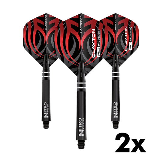 Red Dragon Jonny Clayton Nitrotech Hardcore Combo Flight Shafts Pack