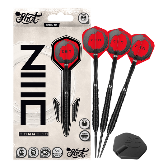 Shot ZEN Torpedo Turbo Point Steel Darts - 23g