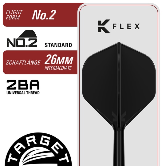 Das Produktbild stellt die Target Japan Black Marque Pierce Swiss Point Steeldarts dar. Sie sind optimal für präzises Dartspiel geeignet.