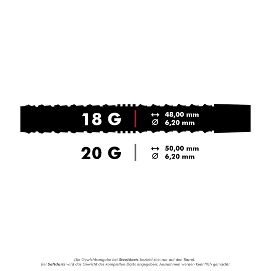 Harrows RAZR Parallel 90% Tungsten Softdarts Style A