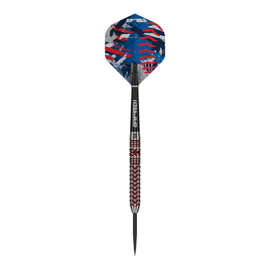 Auf dem Bild sind GOAT Curveball Steeldarts zu sehen. Die Darts sind detailliert abgebildet.