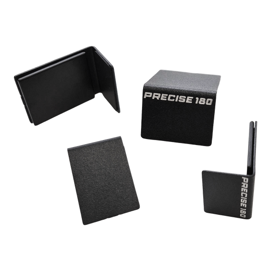 Abgebildet ist das Precise 180 Magnethalter GEN2 - 4er Set. Das Set besteht aus vier präzisen Magnethaltern zur Befestigung von Darts.