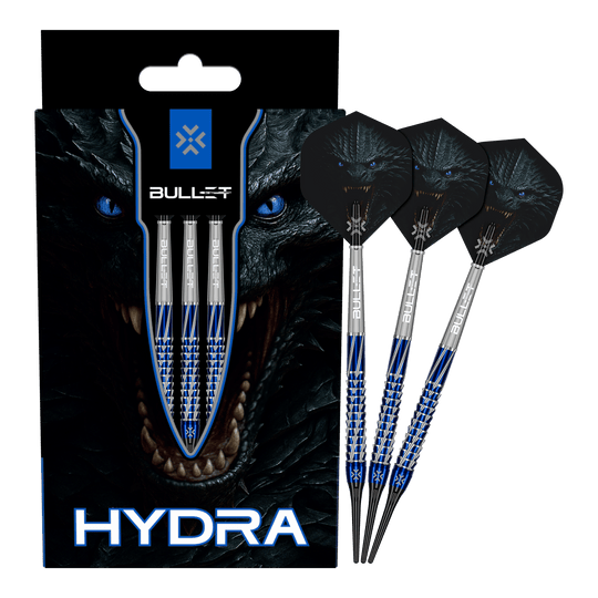 Bullet Hydra Softdarts - 20g Darts werden vollständig und aus mehreren Winkeln gezeigt. Das Bild vermittelt einen vollständigen Eindruck des gesamten Produkts.
