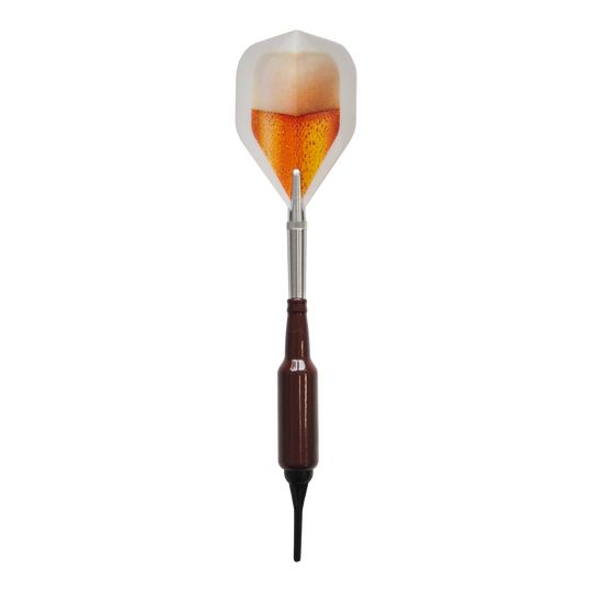 McDart Prost Beer Bottle Soft Darts with 100 Soft Dart Tips - 16.5 g Gezeigt werden die McDart Prost Bierflaschen Softdarts mit 100 Softdartspitzen, 16,5 g. Die Softdarts kombinieren Spaß und Funktion für Dartliebhaber.