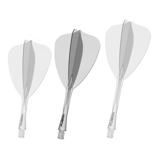Abgebildet ist ein weiteres Dartzubehör, wie ein Shaft oder Flight. Der Dateiname beschreibt das Produkt als 'Winmau Fusion Flight Shaft System Arrow Clear 28mm 2'.