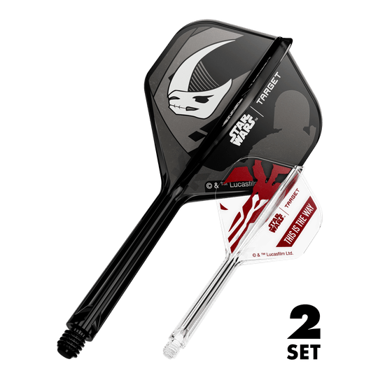 Target Star Wars K-Flex Set Mandalorian No2 Standard Flights Abbildung eines Star Wars K-Flex Mandalorian 2er-Pack Sets. Das Bild zeigt Standard Flights mit 33 mm Länge.