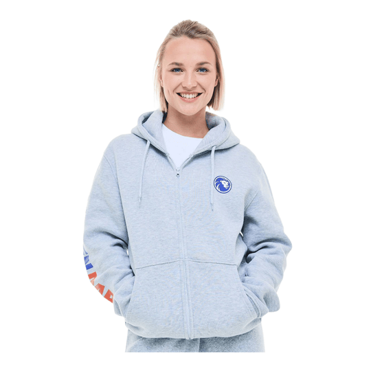 Das Bild zeigt den Löwen Kollektion Zip-Hoodie. Es handelt sich um einen bequemen Hoodie mit Reißverschluss.