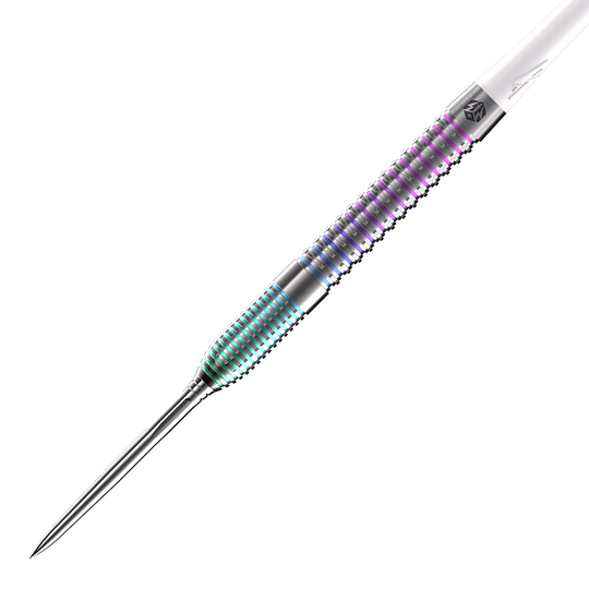 Das Bild zeigt die Caliburn Big Cats Ozelot Steeldarts mit 23 Gramm. Diese Steeldarts sind für präzises Dartspiel entwickelt.