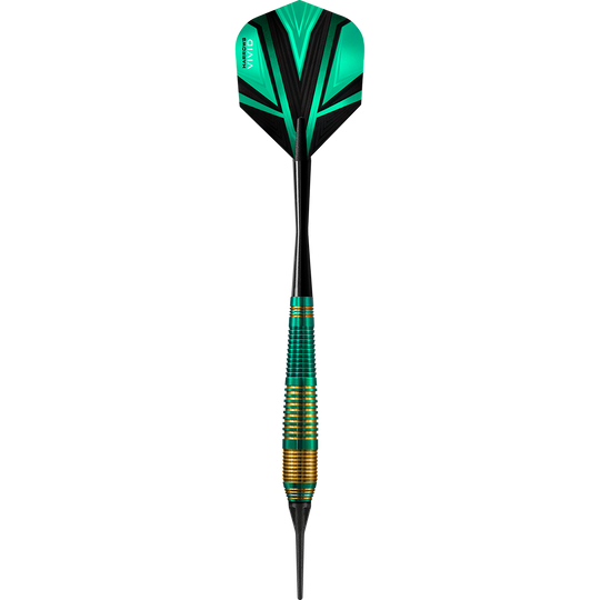 Harrows Vivid Brass Green Soft Darts - 18g