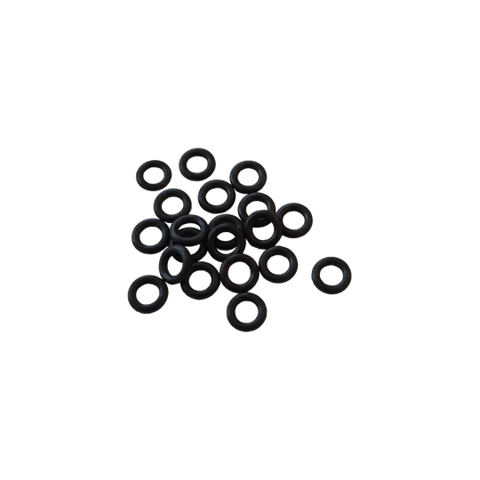 601_Shaftgummis_20er_Set_1 Auf dem Bild sind zwanzig schwarze Gummiringe zu sehen. Es handelt sich um ein Set von Shaftgummis (20er Set).