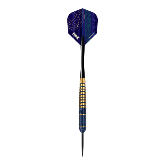 Harrows Nox Premium Brass Steel Darts Das Bild präsentiert die Harrows Nox Premium Brass Steeldarts. Diese Pfeile sind ideal für Steeldart-Spieler und bieten eine gute Verarbeitung.