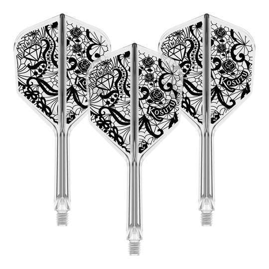 Target Japan K-Flex Diamond No6 Flight Shaft System Das Bild zeigt das Target Japan K-Flex Diamond No6 Flight-Shaft-System in 26mm. Es ist ein Teil für den Dartsport.