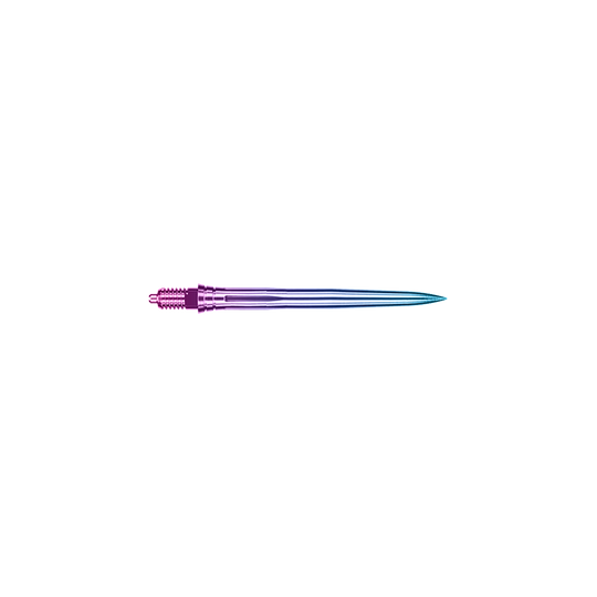 Caliburn EZ-EVO dart tips - Smooth - Rainbow Glatte Dartspitze im Regenbogen-Farbverlauf, 28 mm Länge. Die Spitze ist mehrfach abgebildet.