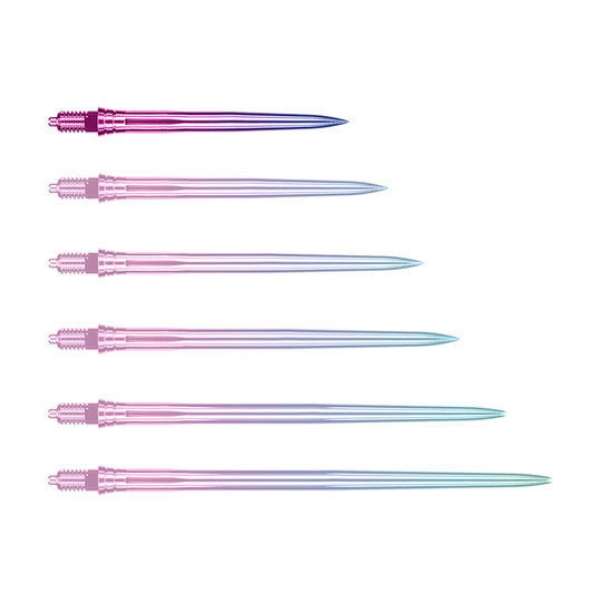 Caliburn EZ-EVO dart tips - Smooth - Rainbow Ein Bild mit dem Dateinamen EVO189_Caliburn_EZ-EVO_Dartspitzen_Smooth_Rainbow_28mm_1. Es zeigt vermutlich Dartspitzen in Regenbogenfarben mit einer Länge von 28 mm.
