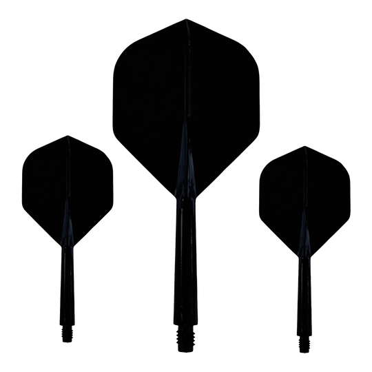 Evolution EVO1 Flight Shaft System - Black Dieses Bild zeigt das Evolution EVO1 Flight-Shaft-System in Schwarz. Es ist deutlich das Design und die Form des Produkts zu erkennen.