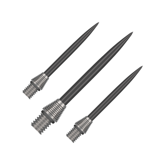 Shot Tactra Conversion Points - 34mm Das Bild stellt die Shot Tactra Conversion Points - 34 mm dar. Diese Spitzen sind ideal zur Umwandlung von Softdarts in Steeldarts.
