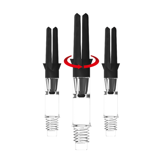 Das Bild zeigt das Produkt L-Style L-Shaft Carbon Silent Straight Clear OhneKappen 32mm 1Set Symbol. Vermutlich handelt es sich um einen Dart-Schaft.