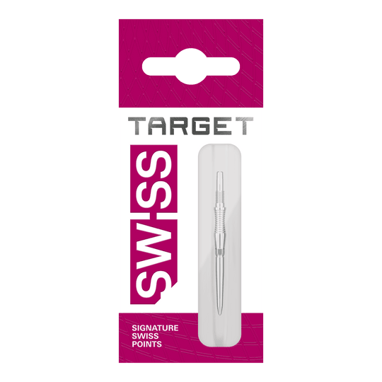 Zu sehen ist ein Produkt mit dem Dateinamen 340300_Target_Swiss_Point_Dartspitzen_Signature_RST_Silber_30mm_2. Vermutlich handelt es sich um silberne Dartspitzen mit einer Länge von 30 mm.