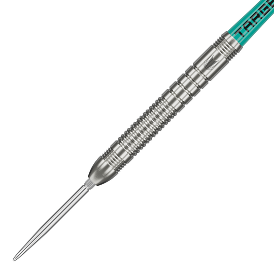 Auf dem Bild sind Target Hydro 03 Swiss Point Steeldarts zu sehen. Sie sind hochwertige Darts für präzises Werfen.