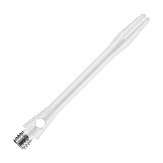 HR374_Harrows_Keramic_Shafts_Weiss_47mm_2 Das Bild zeigt einen weißen Harrows Keramic Shaft für Darts. Der Schaft ist schlank und aus transparentem Material gefertigt.