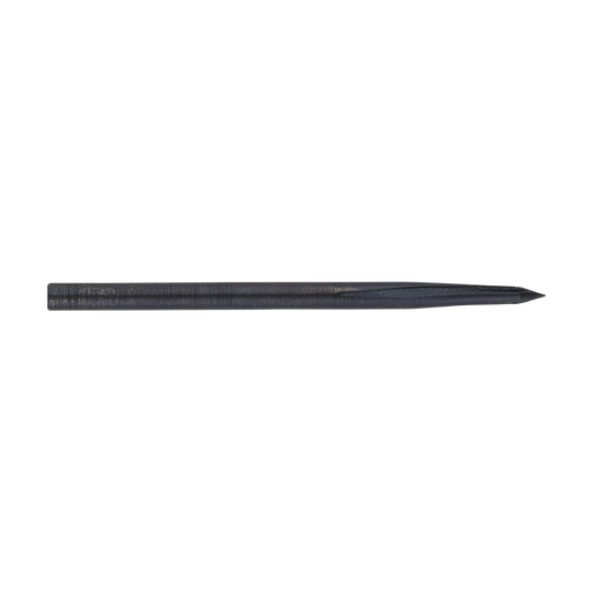 Unicorn Volute Noir steel dart tips Das Bild zeigt eine schwarze Steeldartspitze namens "Unicorn Volute Noir". Die Spitze ist lang, schlank und hat eine fein gearbeitete Struktur.