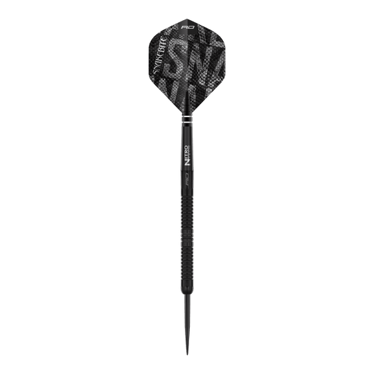 Red Dragon Peter Wright Snakebite Black Mamba Steeldarts, auf dem Bild einzeln dargestellt. Diese Steeldarts sind für präzises Spiel geeignet.