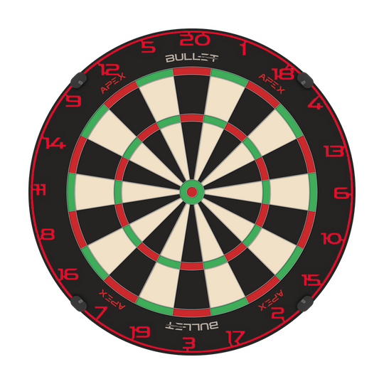 Dies ist ein Bild eines Dartboard-Zahlenrings in Rot. Der Dateiname ist BT1000120_Bullet_Dartboard_Zahlenring_Rot_2.