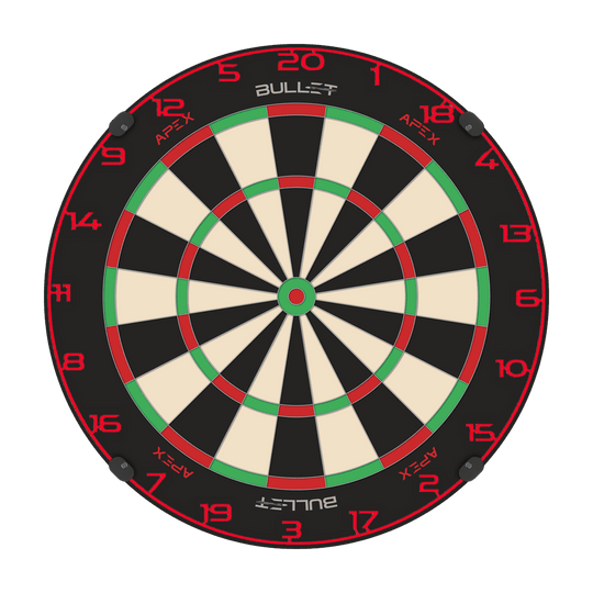 Bullet Dartboard Number Ring Dies ist ein Bild eines Dartboard-Zahlenrings in Rot. Der Dateiname ist BT1000120_Bullet_Dartboard_Zahlenring_Rot_2.