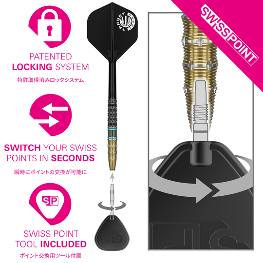 Target Japan Mikuru Suzuki The Miracle GEN7.5 Swiss Point Steeldarts Abgebildet ist das Produkt Target Japan Mikuru Suzuki The Miracle GEN7.5 Swiss Point Steeldarts. Die Steeldarts sind bekannt für ihre besondere Präzision und Qualität.