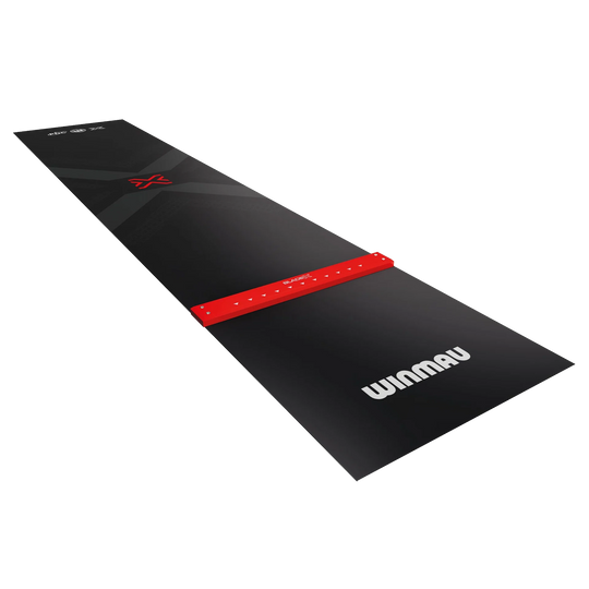 Winmau Blade X PVC Dart Mat Die Abbildung zeigt die Winmau Blade X PVC Dartmatte. Die Matte ist ein Zubehör für Dartspieler und schützt den Boden beim Spielen.