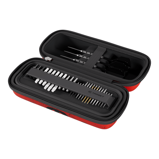 Das Foto zeigt das Target Star Wars Boa Dartcase mit Darth Maul Design. Das Produkt ist für den Transport von Darts und Zubehör gedacht.