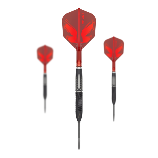 Zu sehen sind die Target Shift Swiss Point Steeldarts. Das Set ist komplett dargestellt.