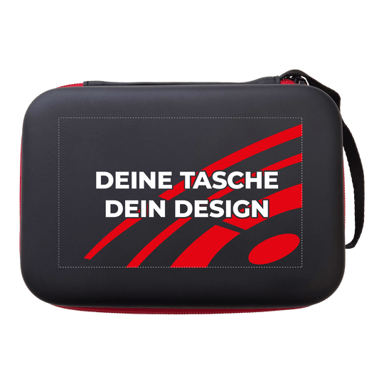 System-4 dart case with your design Bild mit dem Dateinamen MCS4-Schwarz_McDart_System4_Dartcase_Mit_Wunschdruck_Schwarz_2. Der genaue Inhalt des Bildes ist nicht erkennbar.
