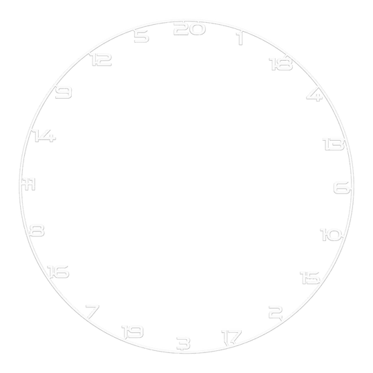 Bullet Dartboard Number Ring Bild mit dem Dateinamen BT1000100_Bullet_Dartboard_Zahlenring_Wei_1. Es könnte einen weißen Zahlenring für ein Dartboard darstellen.