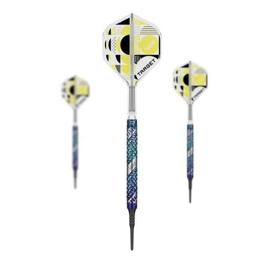 Target Luke Littler Edge Soft Darts - 19g Das Foto zeigt ein Set der Target Luke Littler Edge Softdarts - 19g. Das Set beinhaltet mehrere Darts für den direkten Einsatz.