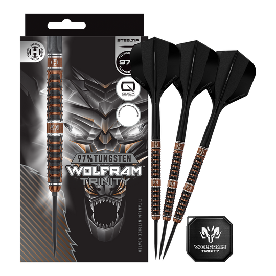 Harrows Tungsten Trinity Quick Point Steel Darts Hier sieht man die Harrows Wolfram Trinity Quick Point Steeldarts in voller Ansicht. Die Steeldarts zeichnen sich durch innovative Technik aus.